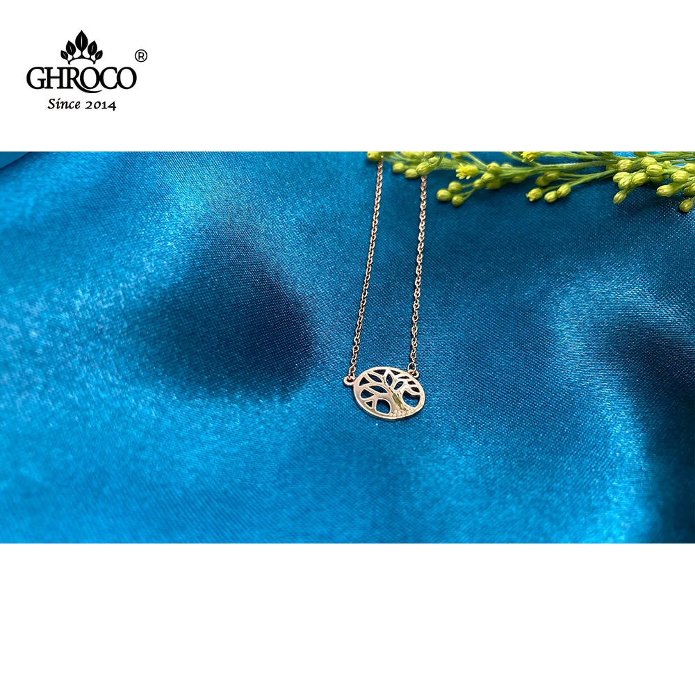 

CHROCO Charming Tree of Life Pendant Necklace with O Chain Suitable for Summer&Spring Ladies and Lover's Gift