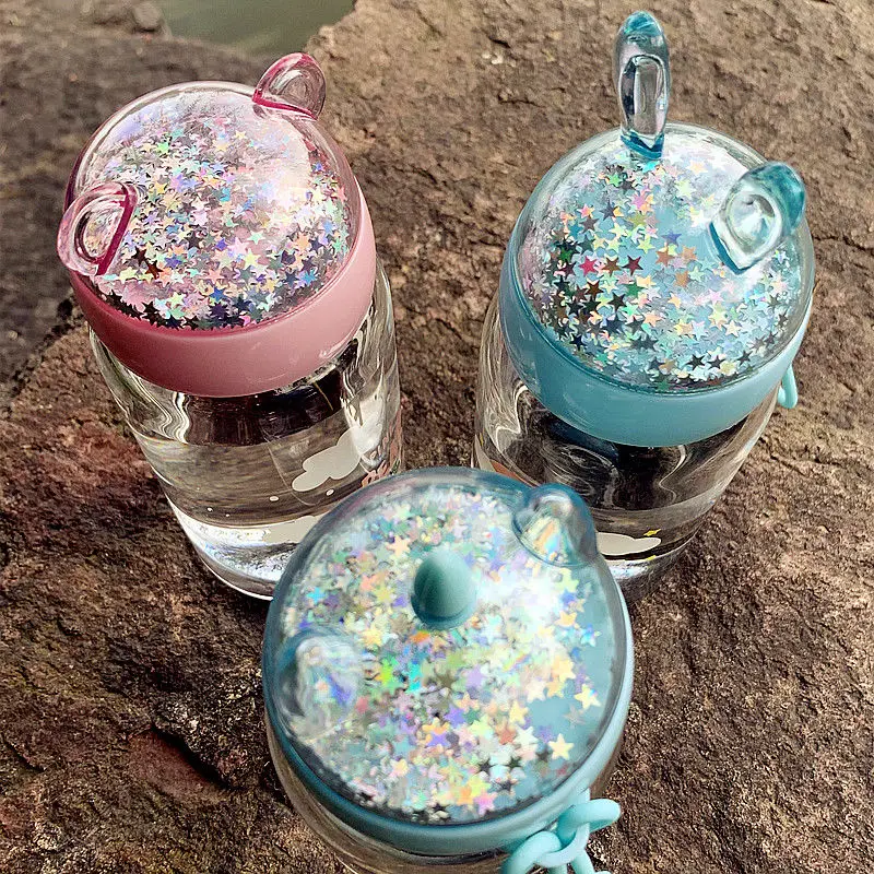 Стеклянная Женская Студенческая чашка милая мультяшная портативная стеклянная