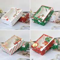 cookie gift boxes christmas treat boxes with clear window for holiday gift giving new year xmas favors boxes for cookies treats