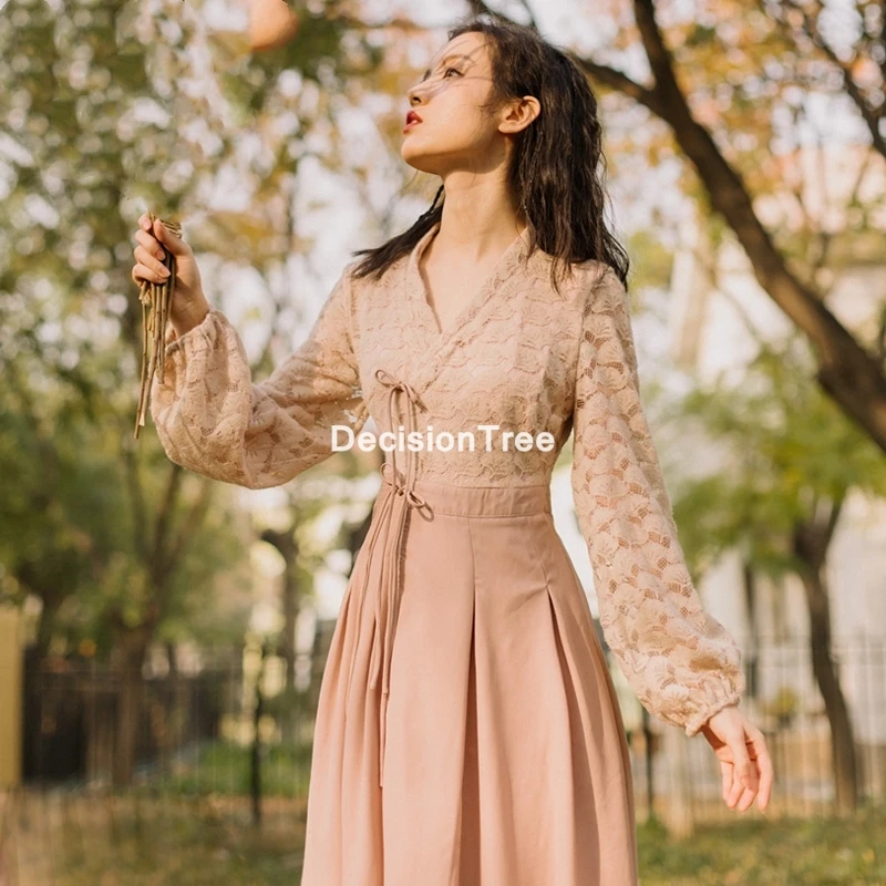 

2021 старинное традиционное китайское женское элегантное платье ханьфу сказочный костюм для народного танца Ретро платье для древней принце...