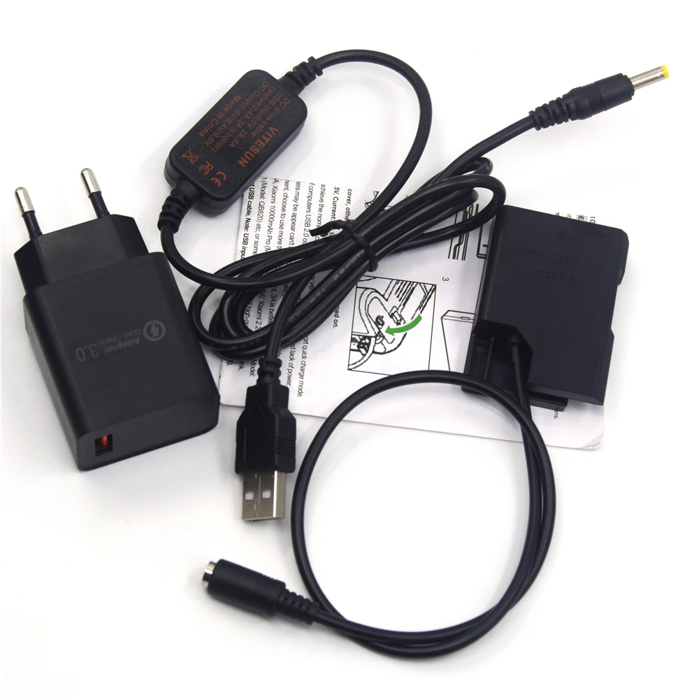 USB кабель питания + 5 В зарядное устройство EP 5A DC муфта EN EL14 поддельный Аккумулятор