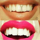 2021 Новые хип-хоп золотые Зубные коронки верхние хрустальные грили зубные рот Панк зубы колпачки Косплей вечерние зуб рэпер забавное ювелирное изделие подарок