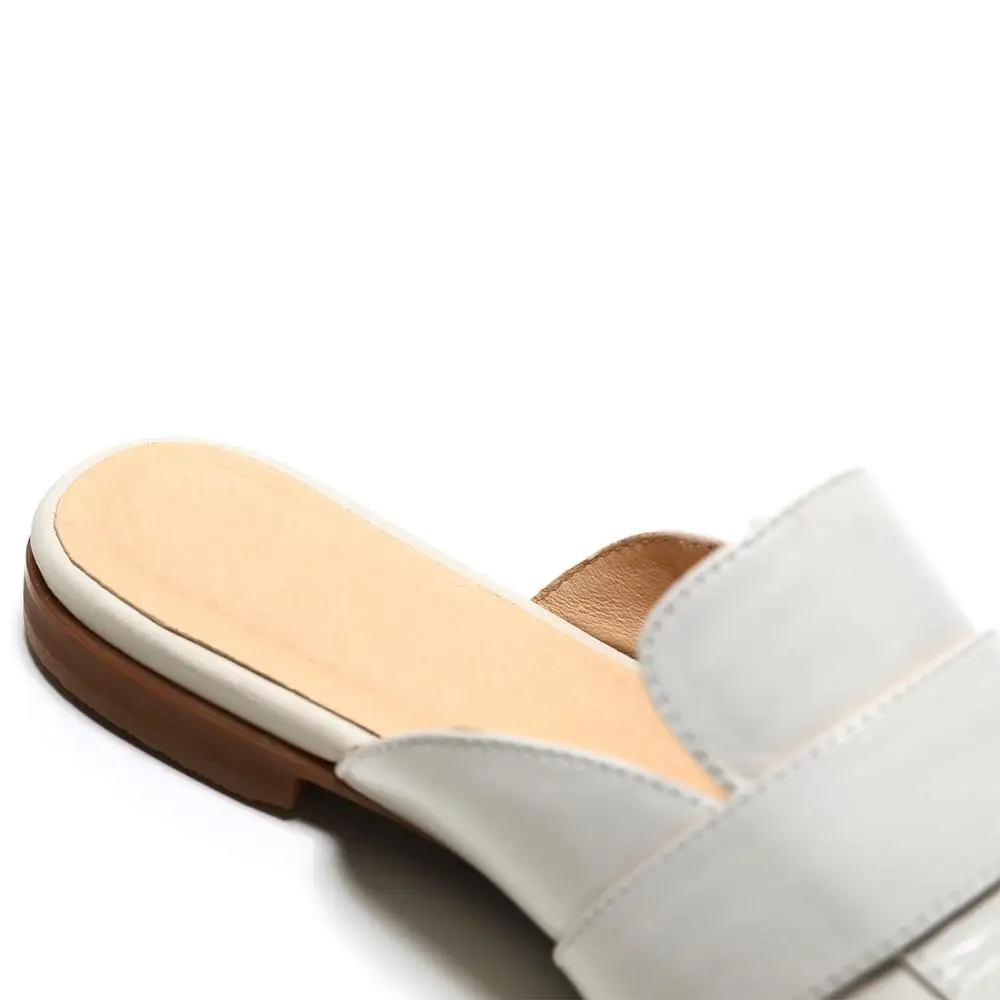 2020 Бесплатная доставка Модные женские мюли ручной работы из натуральной кожи