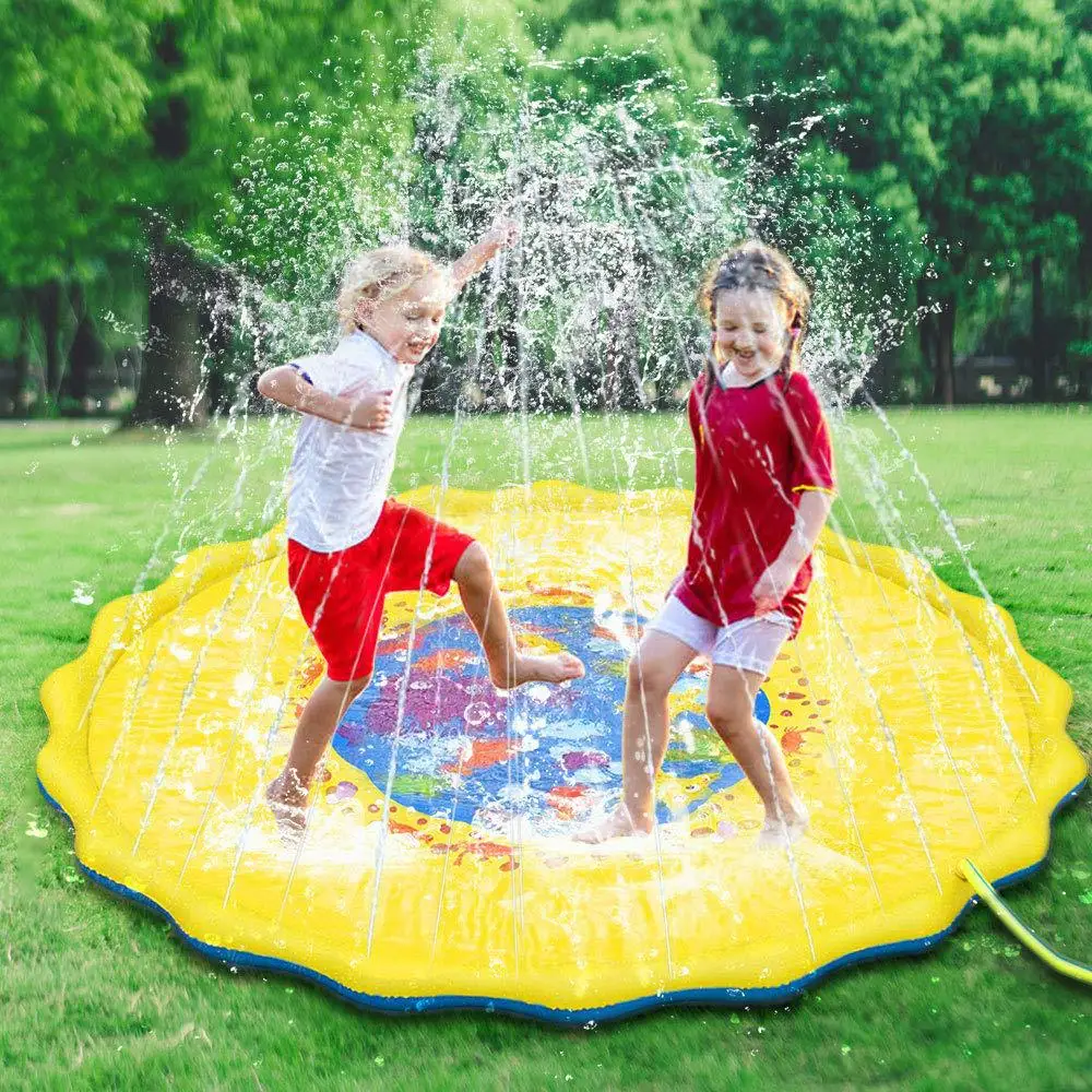 

Inflatable Cushion Children Outdoor Play Water Games Beach Mat Water Spray Toy High-quality Materials With Cute Marine Animals