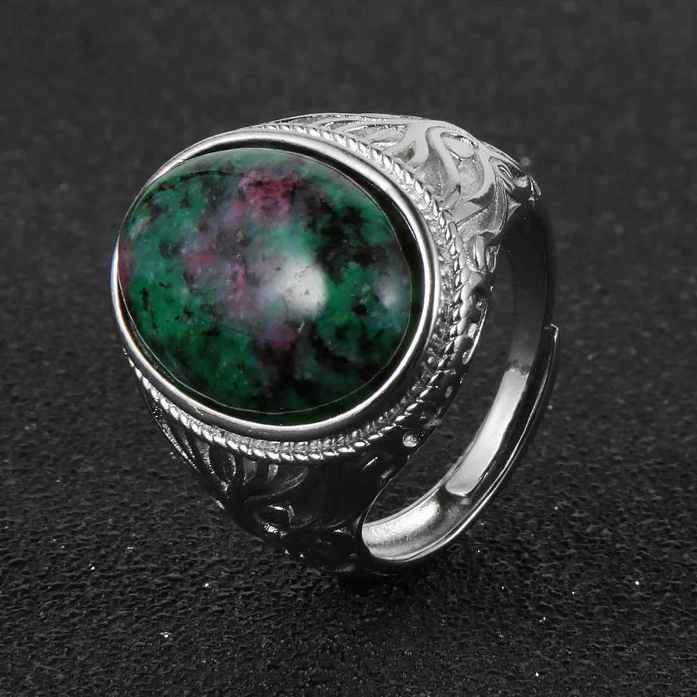 Женское и мужское кольцо из бирюзы с натуральным камнем тигровым глазом синие