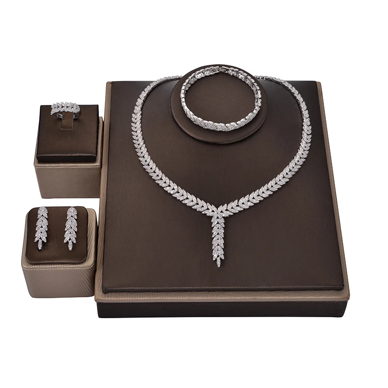 Ювелирные наборы HADIYANA простые формы листьев дизайн для женщин партии Элегантный