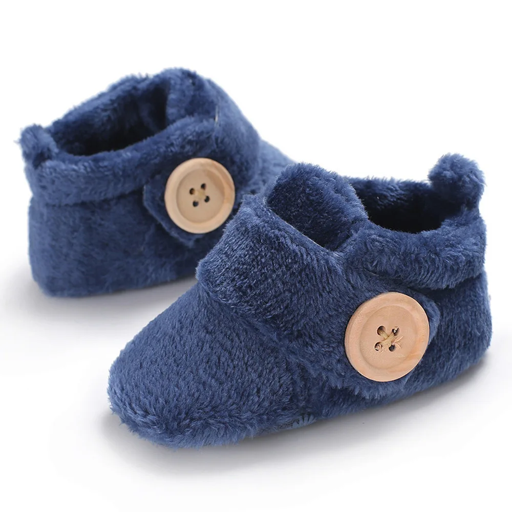 Ботинки для новорожденных мальчиков и девочек теплые флоковые полусапожки х/б