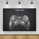 Игровой над геймпадом Ретро черный кирпичная стена фон для фотостудии Декор 3D цифровой Фон Ткань