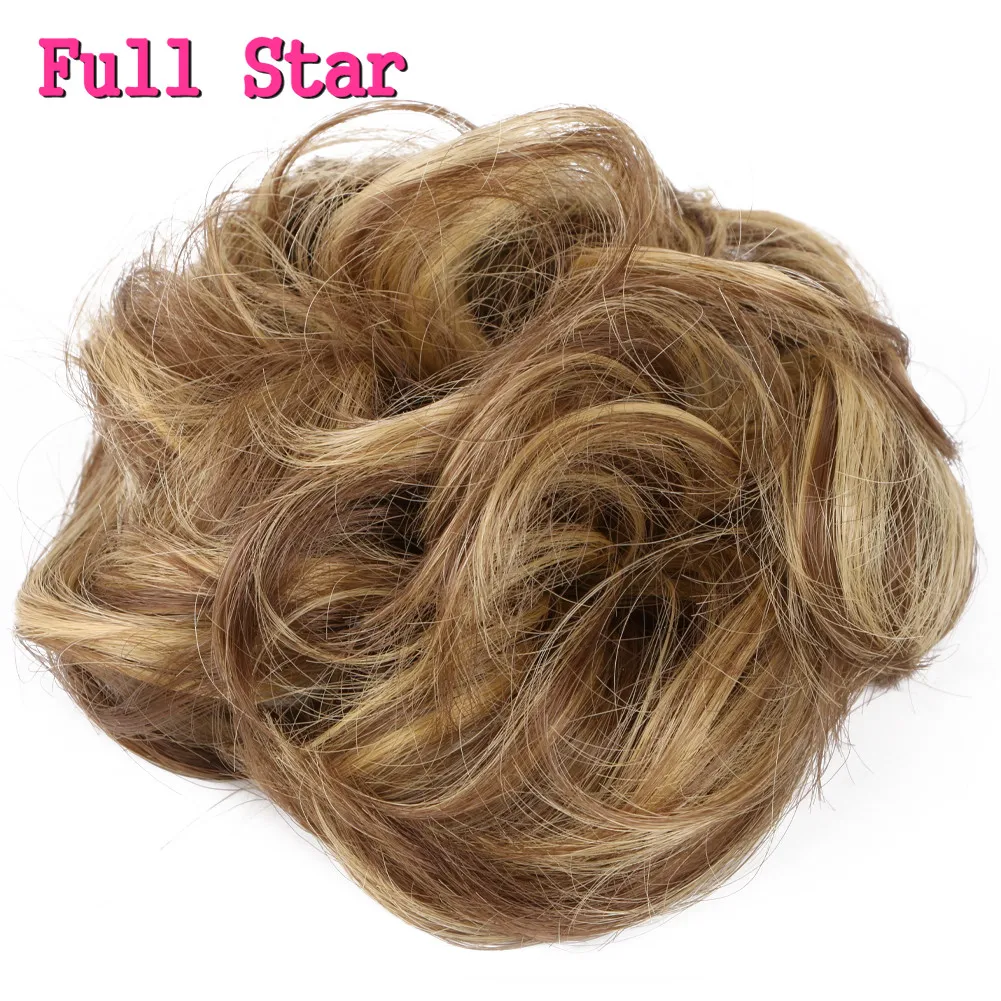Full Star Synthetic Natural Messy Hair Bun Chignon Fake Hair Bridal Donuts Hairpiece For Women Wrap Curly Elastic Updo Scrunchy 7 Full Star Synthetic Natural Messy Hair Bun Chignon Fake Hair Bridal Donuts Hairpiece For Women Wrap Curly Elastic Updo Scrunchy
