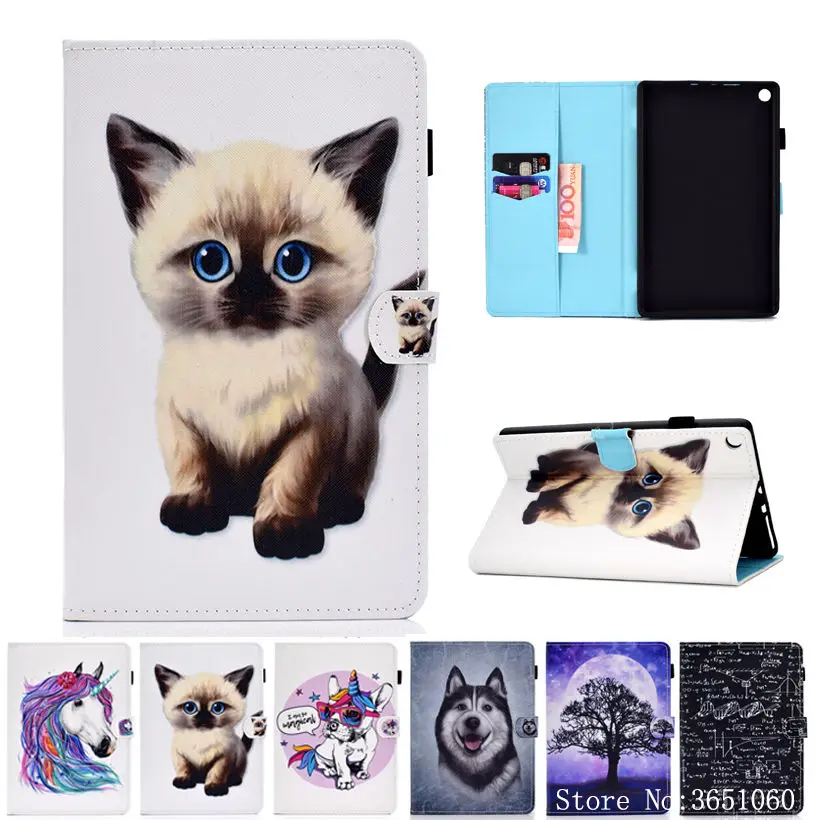 Чехол для Amazon kindle Fire HD8 HD 8 2017 7th Generation Funda чехол 2016 6th Симпатичные кошки и собаки