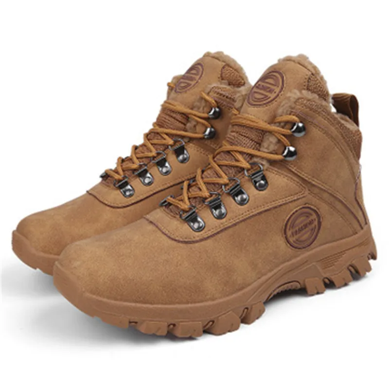 Мужские зимние очень теплые ботинки мужские толстые плюшевые водонепроницаемые