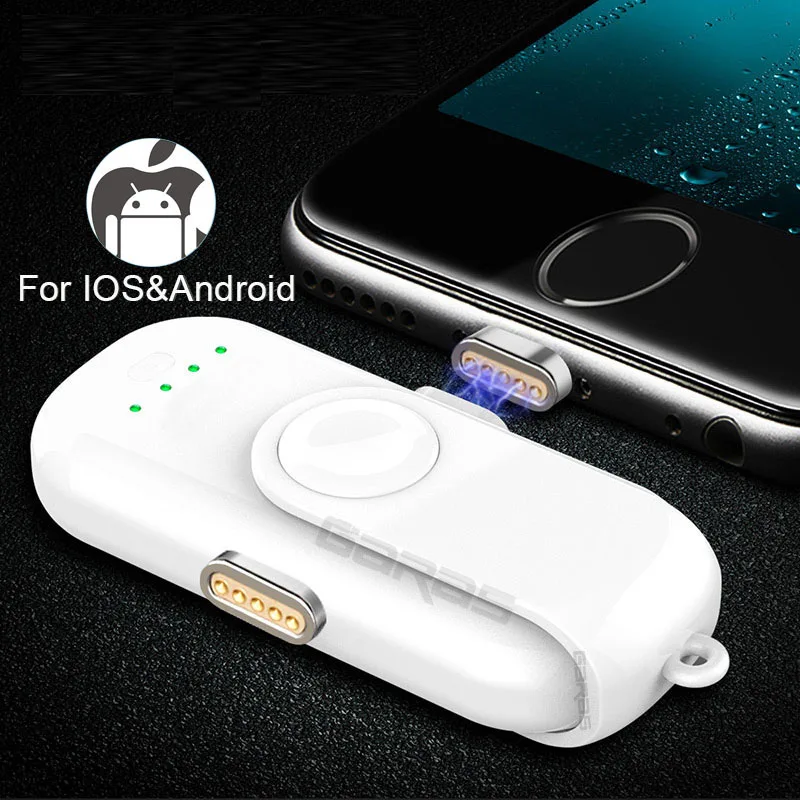 Портативное магнитное зарядное устройство для iPhone Micro usb type C мини магнитное зарядное устройство