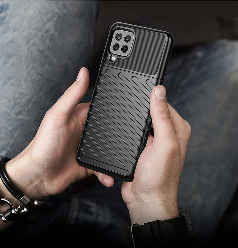 Rugged Fiber Shield Cover For Samsung Galaxy M32 Case Bumper Full Cover Back Case For Samsung M32 Case For Samsung M32 M 32 6.4