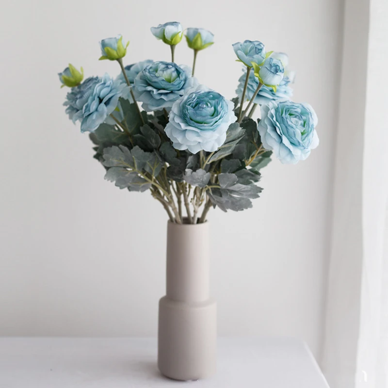 Искусственные цветы 2 головы Шелковый цветок пион свадебный букет ранункулус