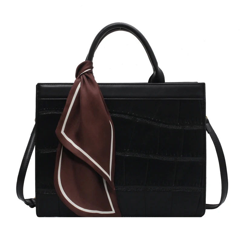 

Fashion Stone Pattern Totes Women's Handbag Vantage Silk Scarf Shoulder Crossbody Bags for Women 2021 Brands Flap Purse Lady New