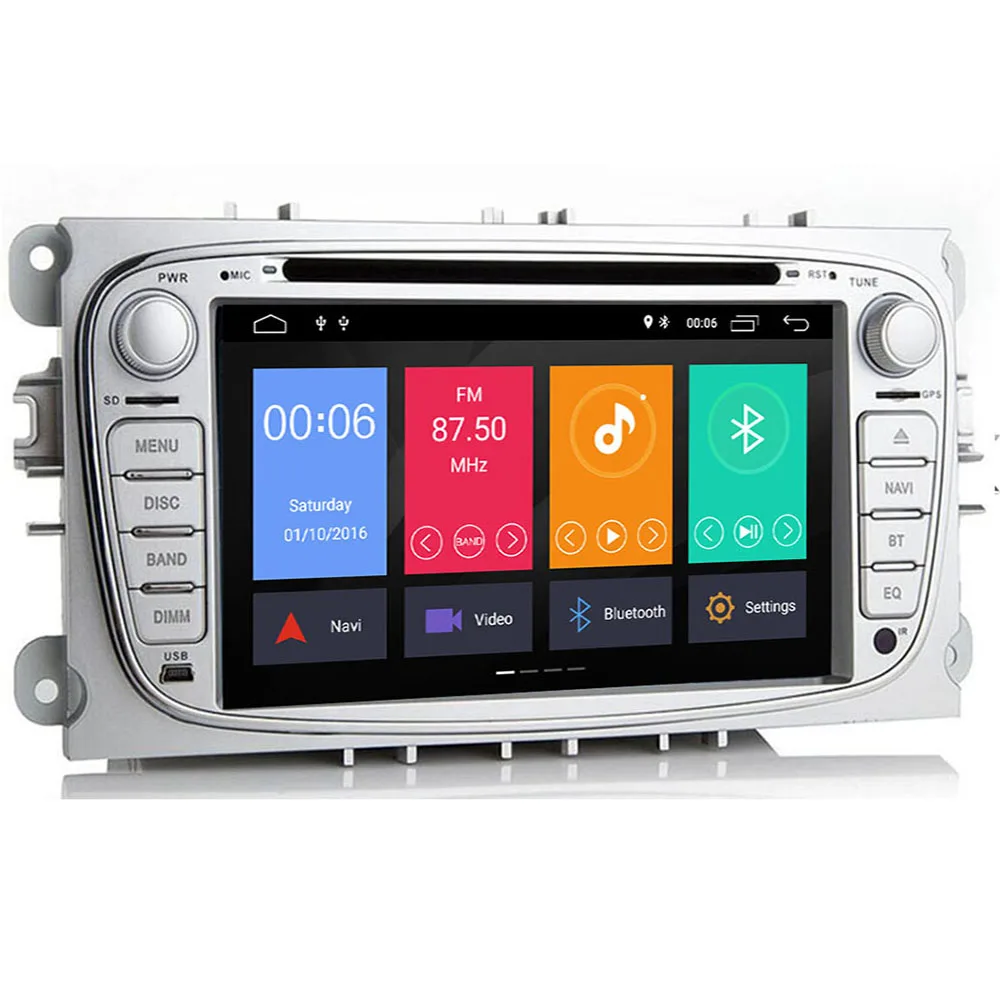 2 Din 7 &quotAndroid 10 4 + 64G Автомобильный dvd плеер радио онлайн карты GPS навигация WIFI для Ford