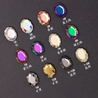 10pcs nail art holographic charms flatback ab color oval large rhinestones for nail art decoration manicure jewelry strass