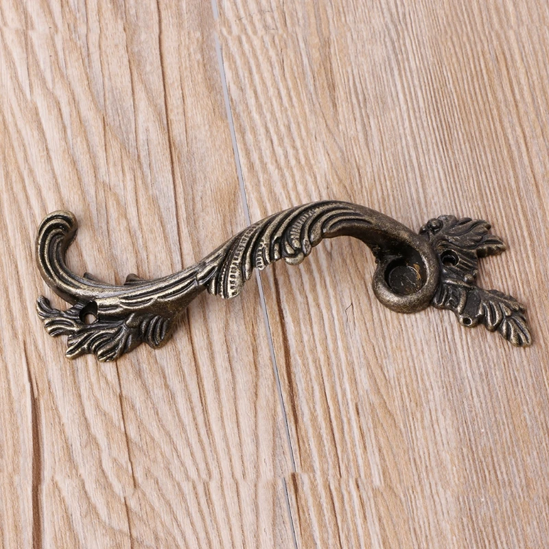

Striped Leaf Carved Kitchen Cabinet Drawer Pull Handle Door Knobs Bronze Tone