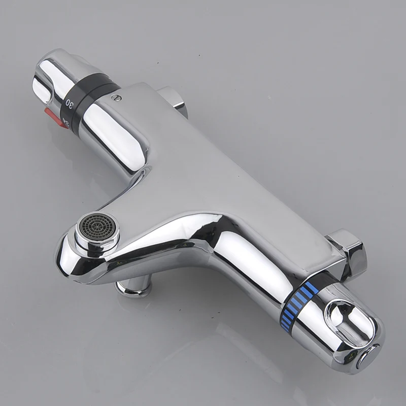 

hot sale Wall Mounted Two Handle thermostatic mixer shower faucet, Shower Taps Chrome Finish,thermostat faucet,bathroom faucet