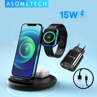 3 in 1 qi wireless charger for iphone 12 pro 11 xr x 8plus fast charging dock station holder for apple watch charger airpods pro