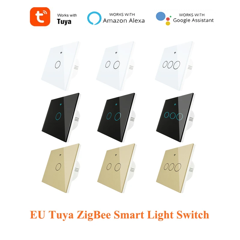 

ЕС Tuya ZigBee умный светильник переключатель с/без каких-либо нейтральный провод 2 методы проводки AC100-240V, работа с Alexa Google Home, нужно шлюз
