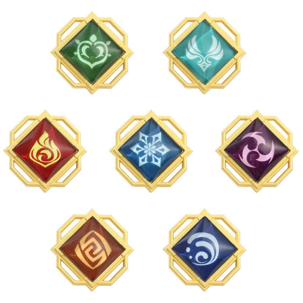 Глаза Бога Genshin Impact Значки для косплея Аниме Костюмы Каваий аксессуары булавки