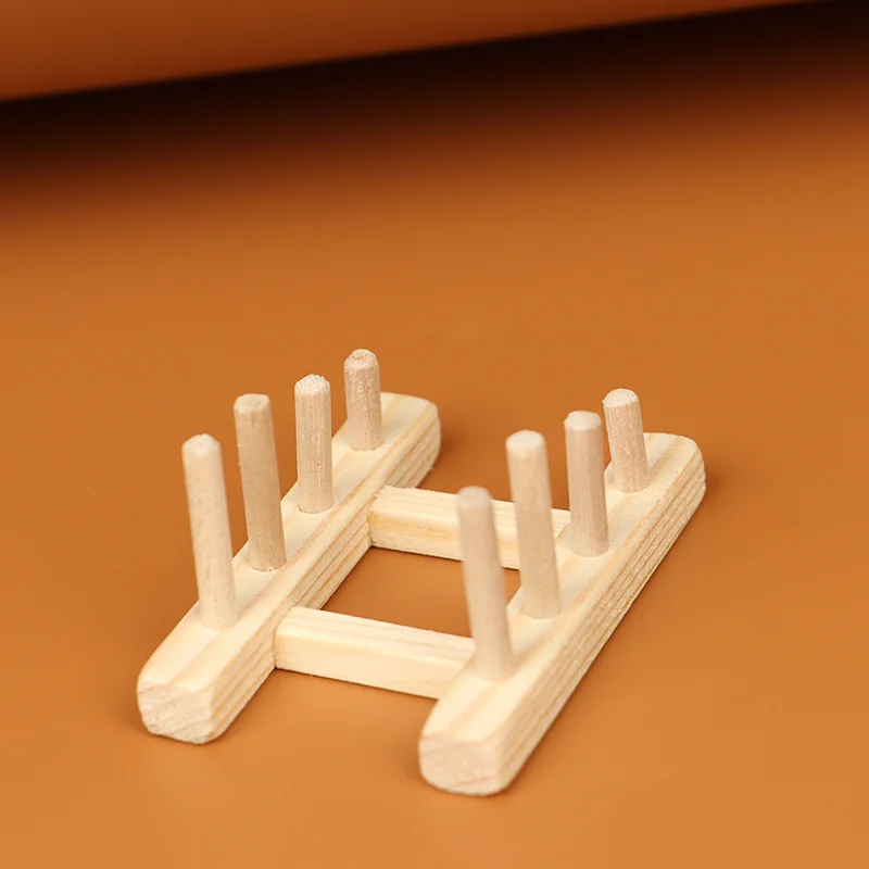 

Dollhouse Miniature Wood Dish Rack Books Newspapers Storage Shelf Toys Mini Dish Rack Kitchen Shelf Model Toy