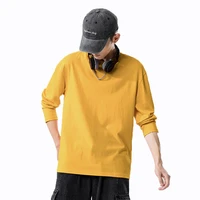 mens multicolor long sleeved t shirt mens cotton couples all seasons clothes bottoming 15 solid color shirts streetwear mtl126