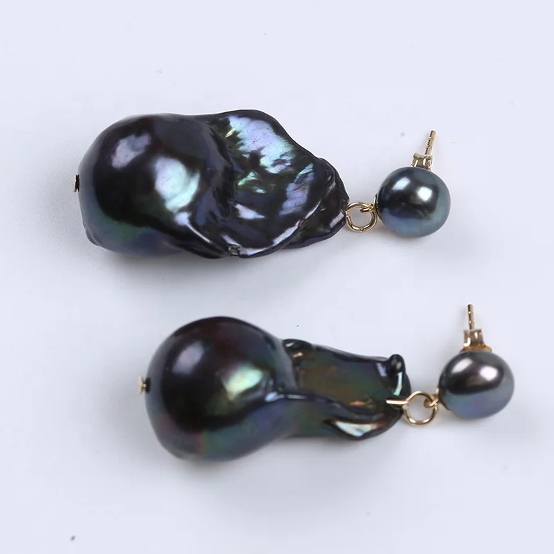 Заводская цена 7-8 мм черные серьги-кольца для женщин ювелирные изделия |