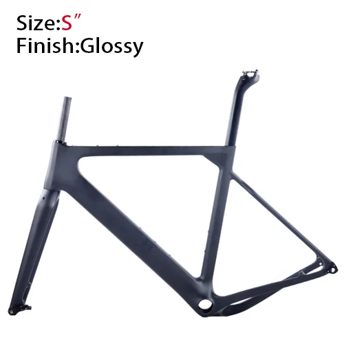 S Glossy Карбоновая гравийная велосипедная Рама aero Road или MTB рама 142x12 мм дисковый тормоз для кросса, гравия, сверхлегкие Углеродные детали для рамы велосипеда - Цвет: S Glossy