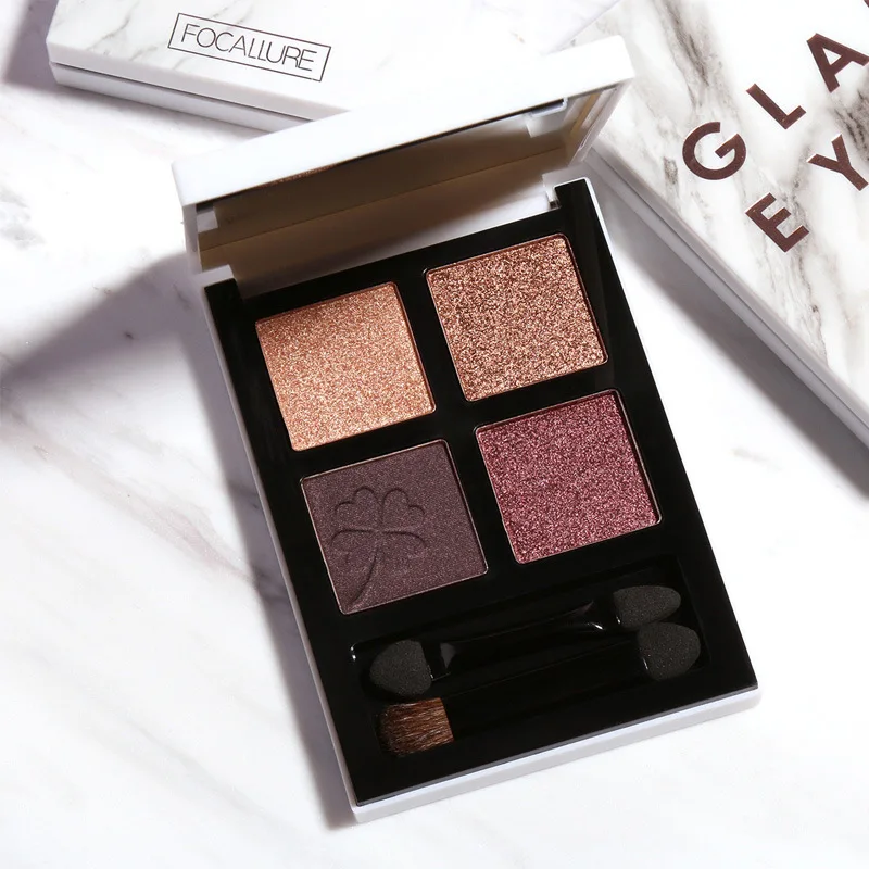 Мраморный ежедневный макияж 4 цвета блестящие тени для век Палитра блестящий