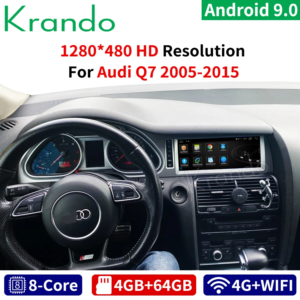 Krando Android 10 0 25 'Ǝ ядер 4 + 64G для Audi Q7 2010 2011 2012 2013 2015 автомобильный Радио Аудио GPS
