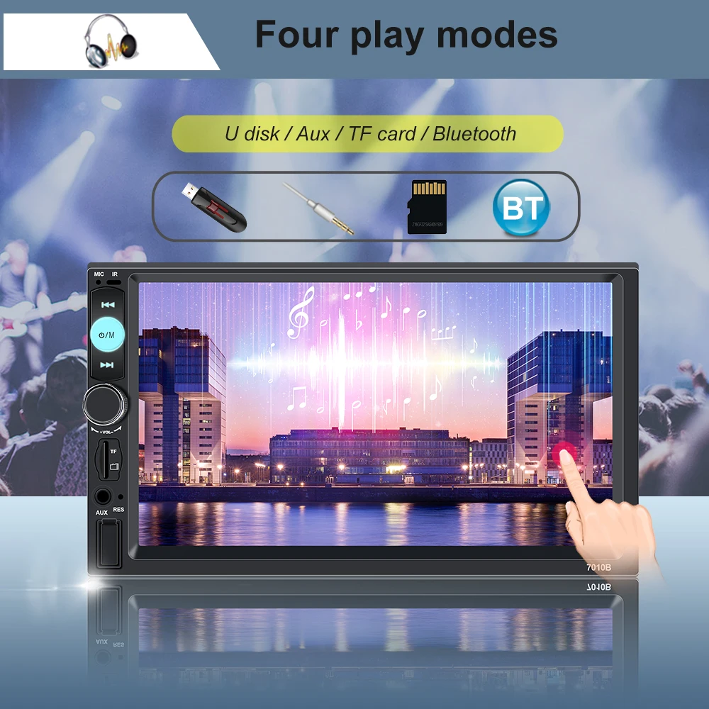 Автомагнитола 2 Din MP5 плеер с сенсорным экраном 7 дюймов Full HD Bluetooth камерой заднего