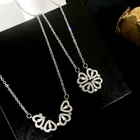 Ожерелье с четырьмя листьями клевера, ретро, магнитная Складная цепочка в форме сердца, открывающаяся Цепочка-чокер, ювелирные изделия с несколькими моделями ношения