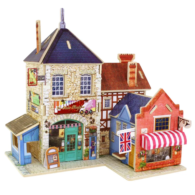 

3d 3d Puzzle Model Wooden Cottage Handmade Puzzle Assembled Model wooden toys educational toys for children 3 years