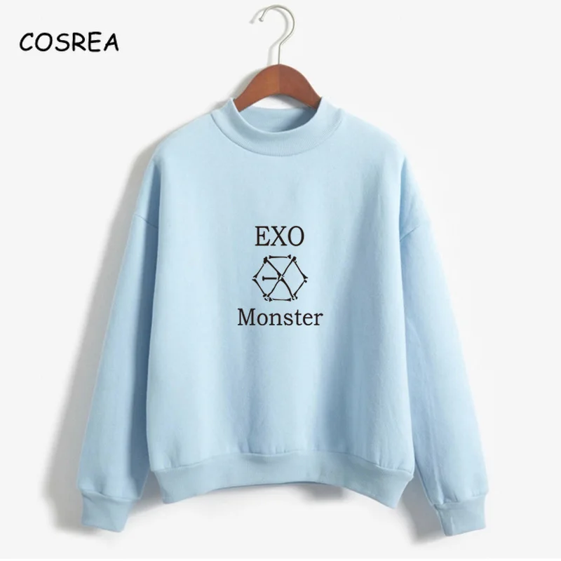 Kpop одежда экзотическая толстовка женская одежда EXO Harajuku повседневные толстовки с буквенным принтом пуловер толстовка с капюшоном