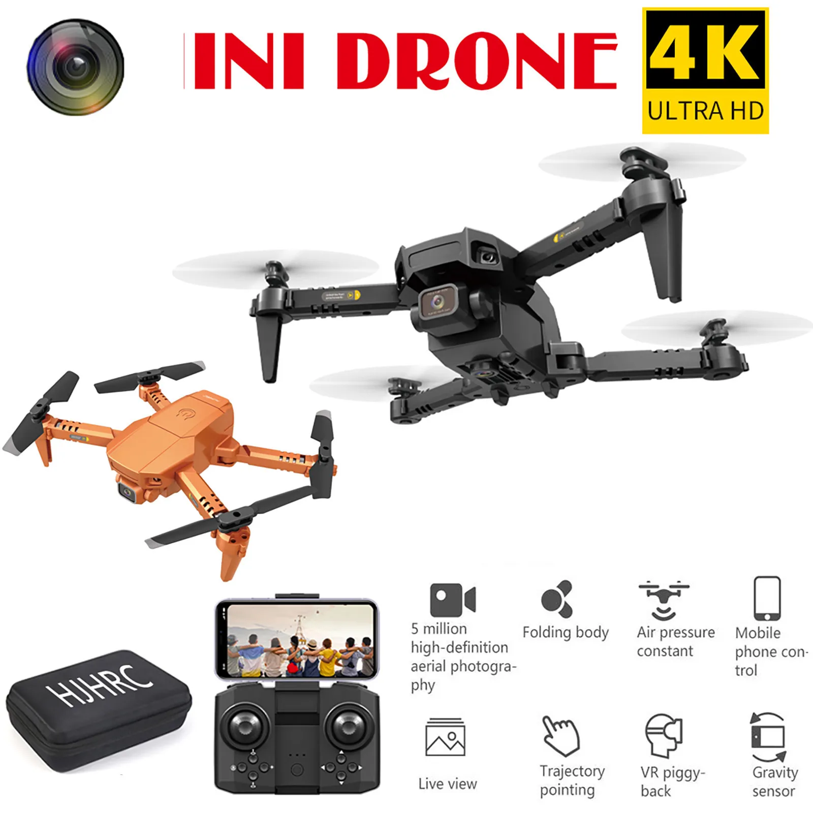 

Складной Квадрокоптер 4k Hj78, умный Дрон С Камерой 4k Hd, Wi-Fi, Fpv