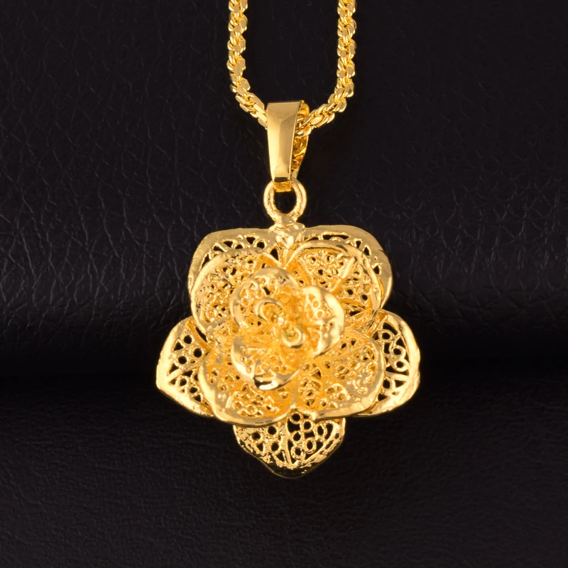 Модная женская позолоченная цепочка стильное ожерелье подвеска в виде цветка