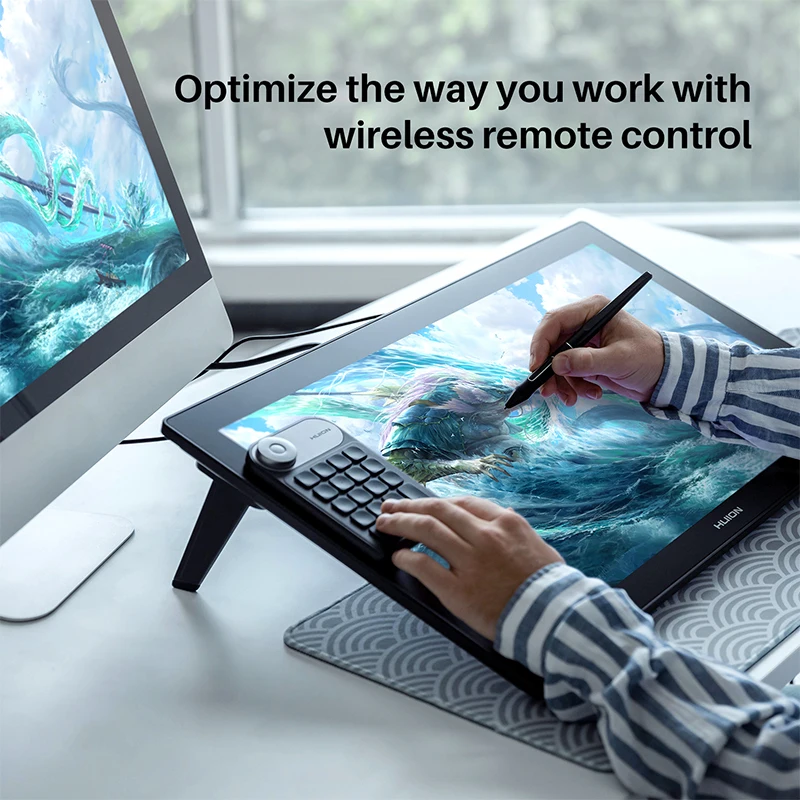 Графический планшет HUION Kamvas Pro 24 4K UHD полностью ламинированный экран 140% sRGB 8192