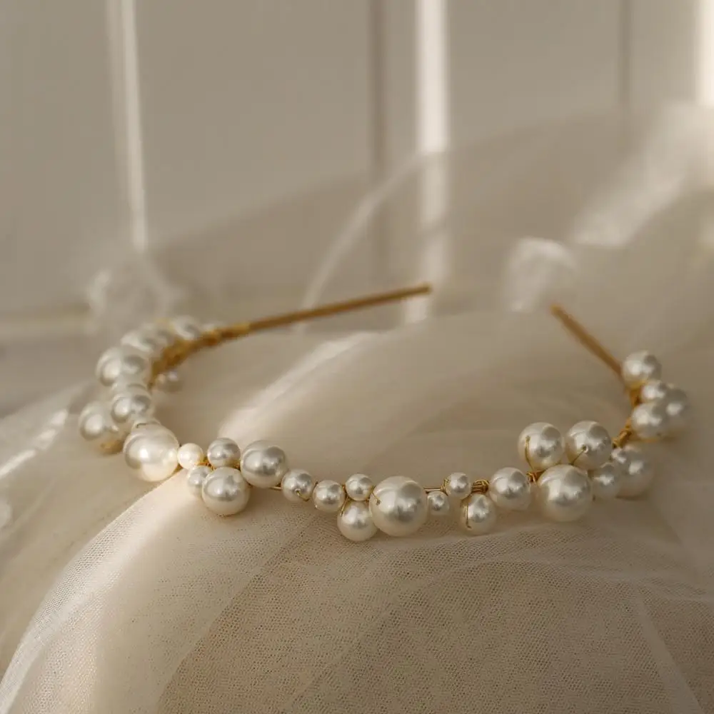 Повязка на голову с бусинами в стиле барокко тиара искусственная Корона повязка