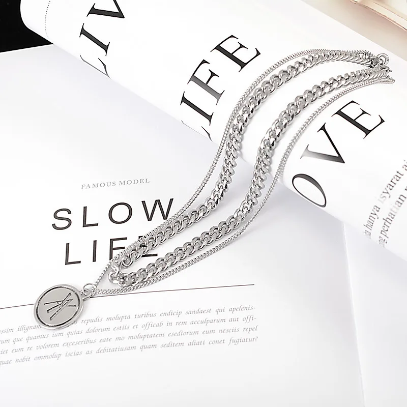 2019 Direct Selling Moana Collares Choker Neck Ornaments Steel Collar Necklace With Strong Personality Hip-hop Metal Double | Украшения и