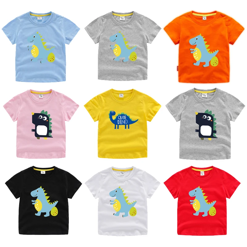 

Summer new boys dinosaur printed T-shirt children's short sleeve T-shirt cartoon cotton clothes children's T-shirt girls' T-shir