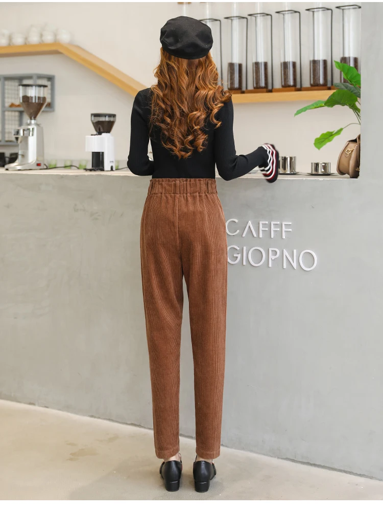 Women Corduroy Pants Vintage Casual Warm Woman Corduroy Trousers Loose Harem Pant S-5XLPlus Size Autumn Winter New Fashion