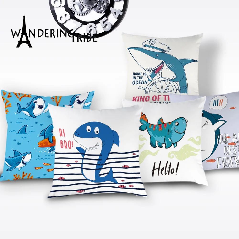 Narwhal Coussin чехол для подушки скандинавский океан компас с акулой сиденья лодки