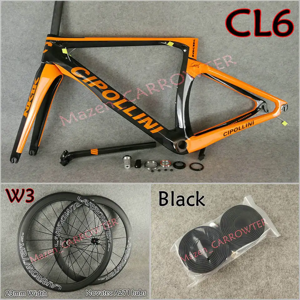 Package 1 Оранжевый черный T1000 3K MCipollini NK1K карбоновая дорожная рама Cipollini карбоновый руль седло бутылки воды Клетки упакованы для продажи - Цвет: Package 1