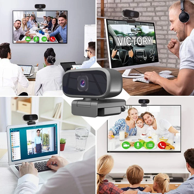 

720P HD Webcam Portable Computer Clip-on PC Camera Plug-And-Play USB Camera for Online Video Conference Teaching