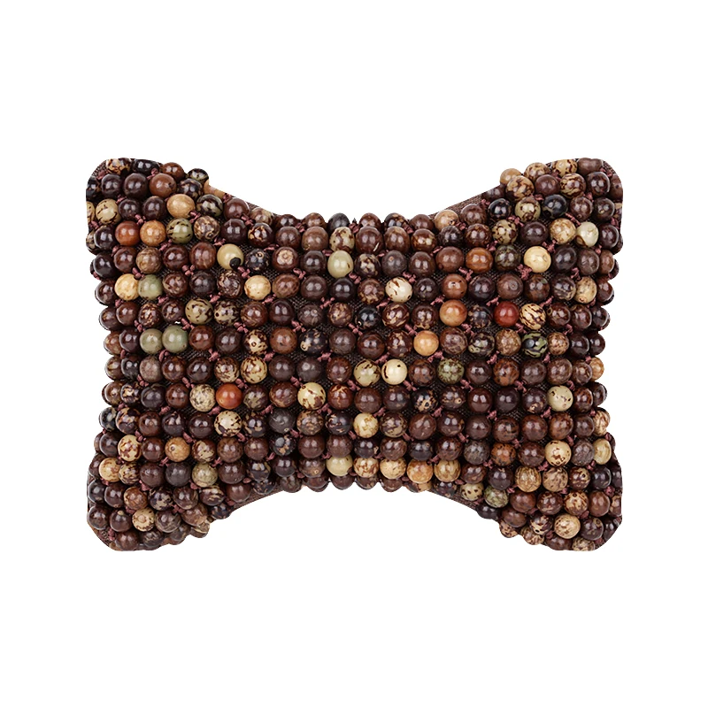 

Summer Car Head Pillow Massage Braided Breath Wooden Bead Pillow Protect Neck Bone Shaped Seat Fashion Automobile Accessories