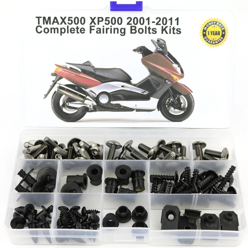 Titanium Для Yamaha Tmax500 Tmax 500 2001-2011 мотоцикл Полный Обтекатель Болты комплект полный Cowling боковая крышка винтовые клипсы гайки сталь - Цвет: Titanium