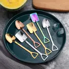 Ложка из нержавеющей стали с длинной ручкой, маленькая ложка-Лопатка, десертная ложка, вилка Столовые приборы кофейная ложка, кухонные барные инструменты для перемешивания