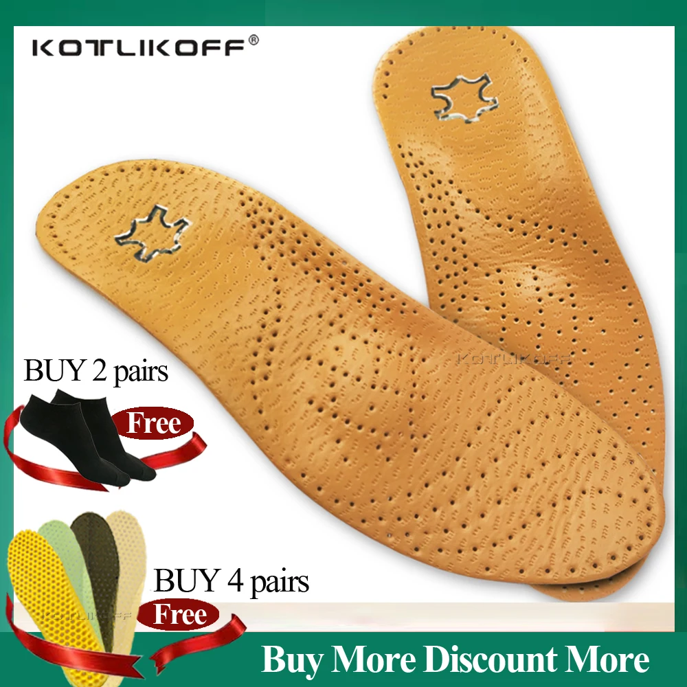 

KOTLIKOFF High Quality Leather Orthotics Insole For Flat Foot Arch Support 25mm Orthopedic Silicone Insoles For Men And Women